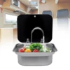 US RV Sink Kit Folding Square Outdoor Full Set+Lid+Faucet Stainless Steel Sink 5