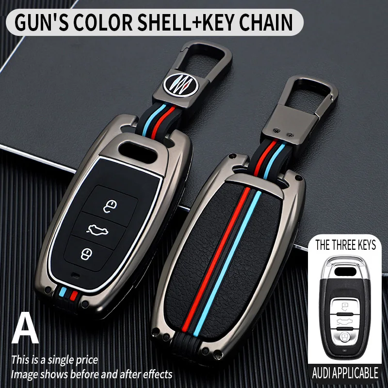 Sleek Car Key Cover Shell with Keychain Accessories