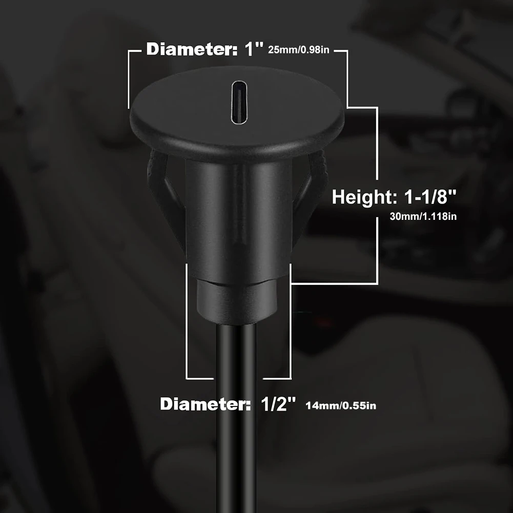 1M USB 3.0 Male To Type C 3.0 Female Panel Mount Cable Waterproof Type C 3.0 Car Flush Mount Cable for Car Truck Boat Motorcycle