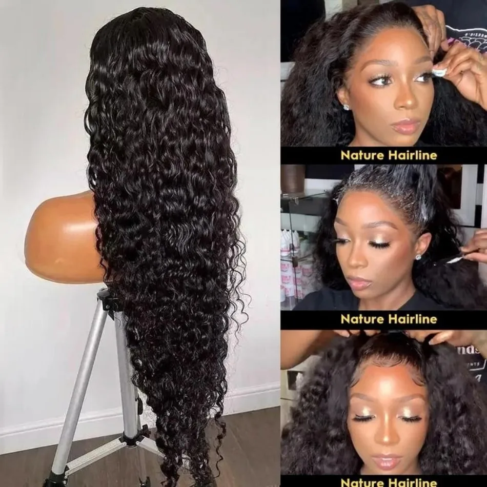 360 Full Lace Wig Curly Deep Wave Hd Lace Frontal Wigs Pre Plucked 250 Density #427 Highlight Brazilian Human Hair Wigs 40 Inch