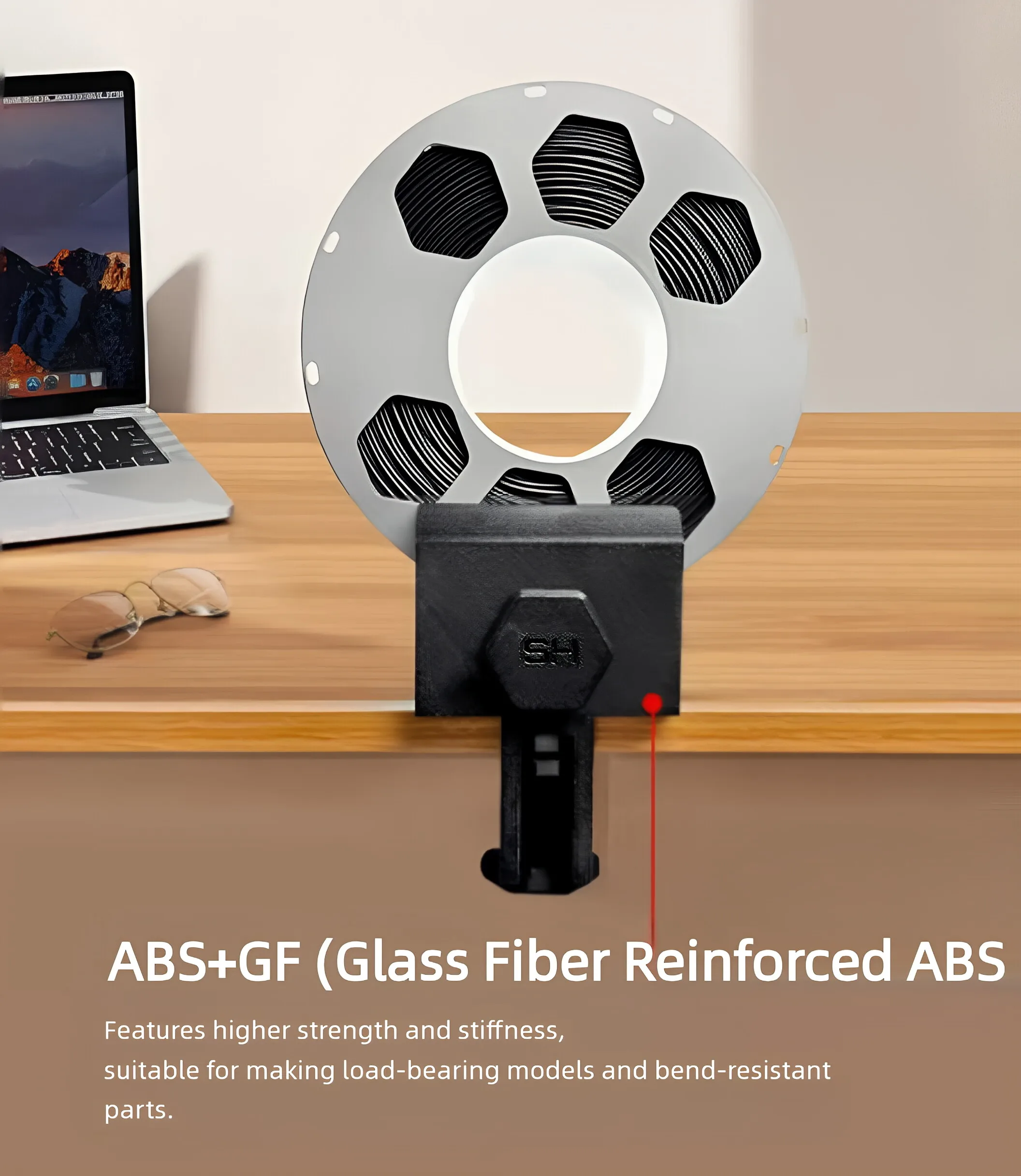 ABS GF 1kg 3D 프린팅 필라멘트 1.75mm, 유리 섬유 강화 ABS, 고강..