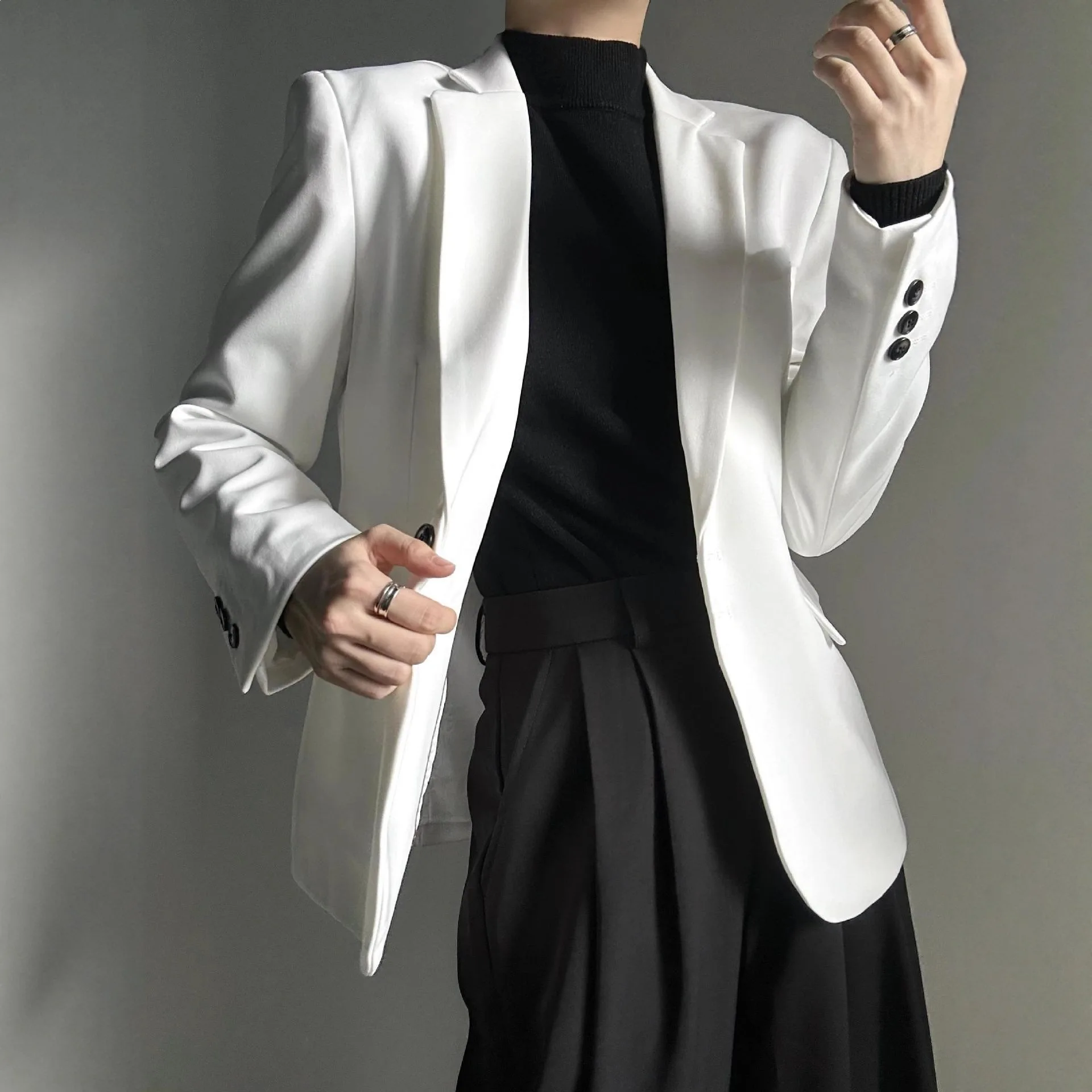 Veste de costume décontractée blanche pour homme