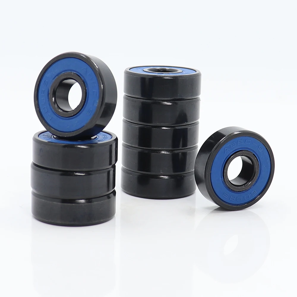 Skate 608-preto Scooter Rolamentos 8x22x7 mm 10 Peças 608 v rs Superfície Preto Pa66 Gaiola 608 Rolamento de Esferas 608rs Abec-9