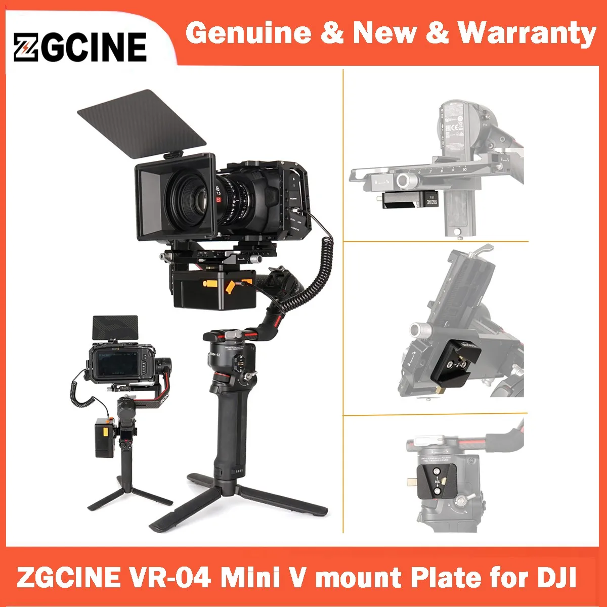Zgcine Vr-04 Piastra Di Montaggio Mini V Per Stabilizzatore Cardanico Dji Ronin S2 S3 Pitch Axis