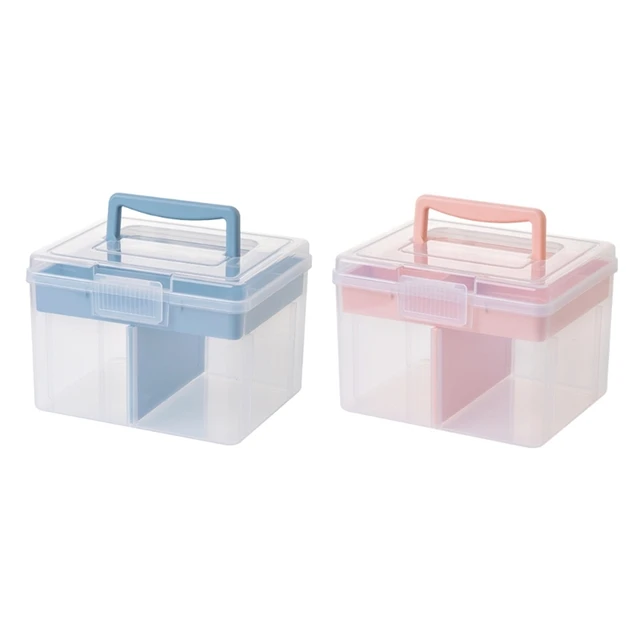 Stackable Craft Storage Box Plastic Adjustable Storage Containers with  Carry Handle Transparent Containers Dropship - AliExpress