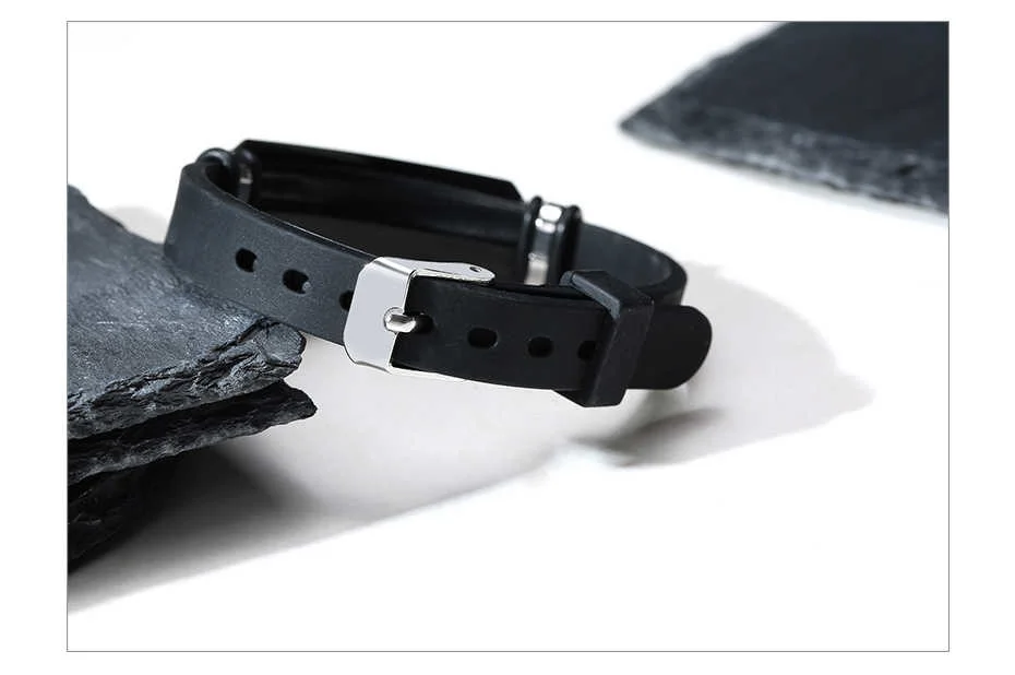 Vnox Nach Schwarz Stailess Stahl Armreif Breite Armbänder für Männer Herren Weiche Silikon Ruder Armband Geschenk für Hero Papa Mann – Detail 11