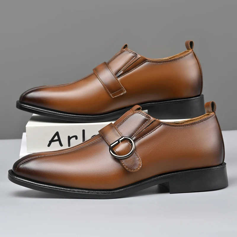 أحذية رسمية رجالية من الجلد الصناعي، أحذية أوكسفورد للحفلات والزفاف، أحذية مكتبية وعملية، أحذية ديربي للمشي والترفيه