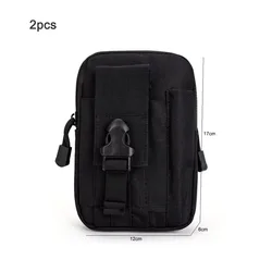 Waterproof Men's Double Layer Waist Bag with Crossbody Strap (Black - k)