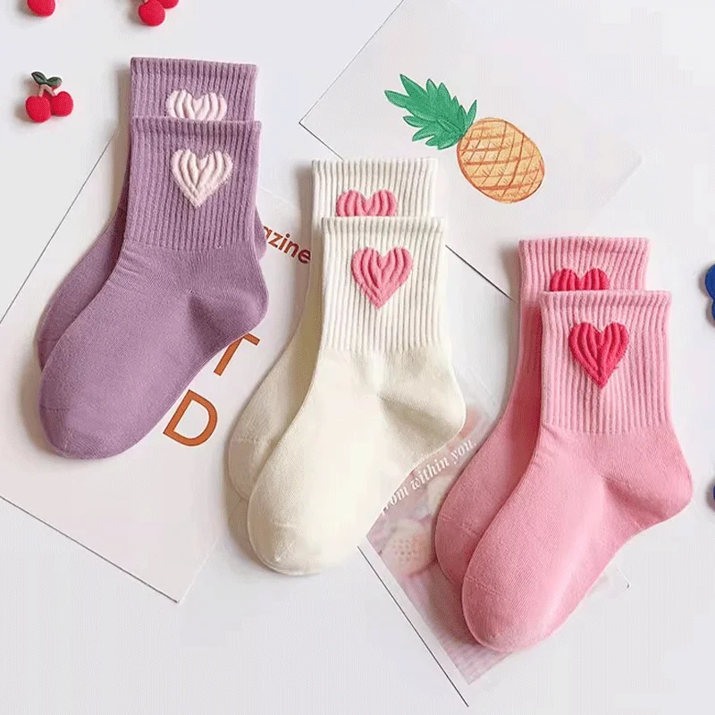 5Pairs 1-14Year Polyester Girl Mid-tube Socks Good Elasticity Wrinkle - Resistant Athletic Socks socks And Baby Heaters 6