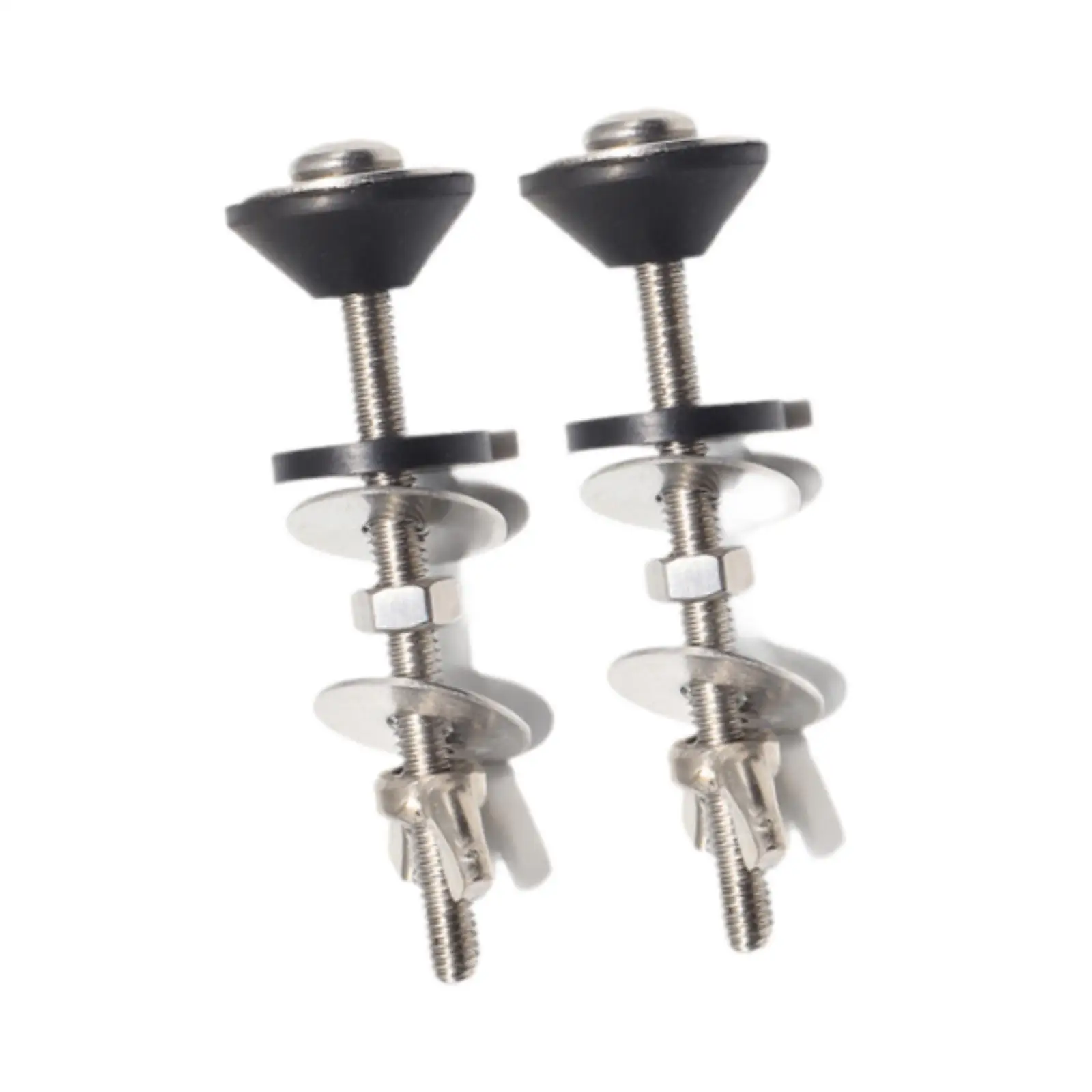 2Pcs Toilet Tank Bolts Screw Toilet Seat Bolts Universal Stainless Steel Tank to Bowl Repair Kit Rubber Gaskets