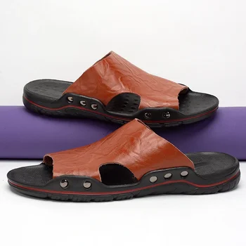 Men's Slippers Summer Classic Breathable Men's Sandals Versatile Comfortable Non Slip Casual Men's Sandals Beach Wear Slippers