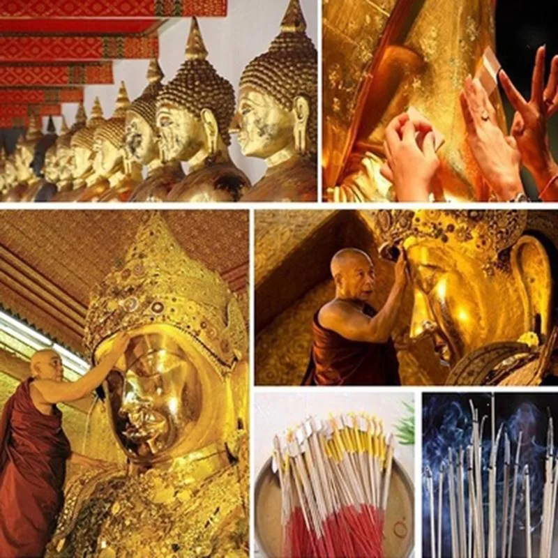 Description Picture 3 of item100 Pcs Sheets Pure 24K Gold Foil Leaf Anti-Aging Gilding For Food Decorations Handmade DIY Scrapbooking Craft Decoration