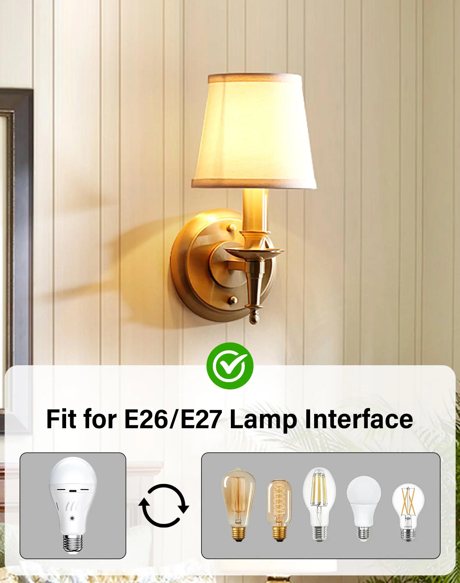 Rechargeable Bulbs Suitable for E27 with Remote Control 9 W Long Battery Life Adjustable Brightness White/Warm Light for Camping