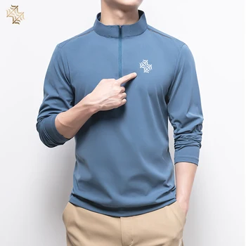 SBWL Autumn high quality men's Running fitness outdoor sportswear fashion business casual breathable long sleeve T-shirt Tops 1