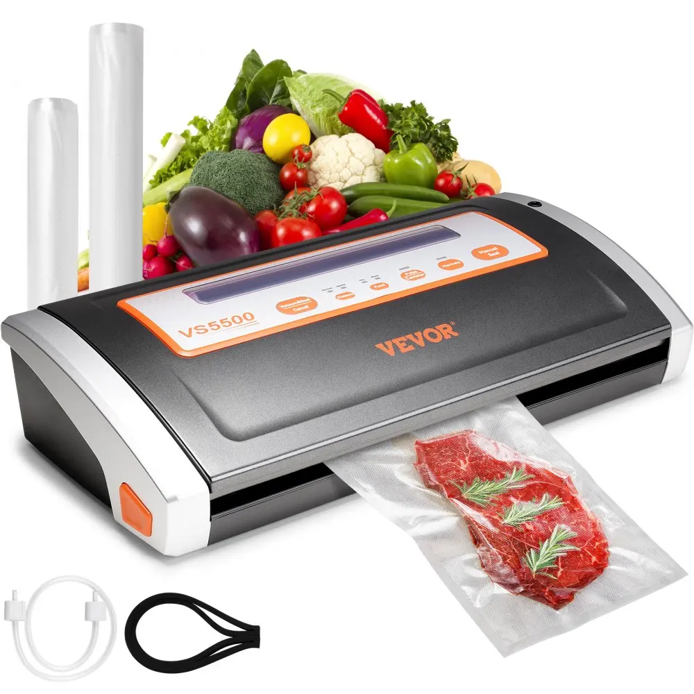 

VEVOR Electric Vacuum Food Sealer Machine 130W Manual Air Sealing System W/ Built-in Cutter Home Packing Machine Food Saver