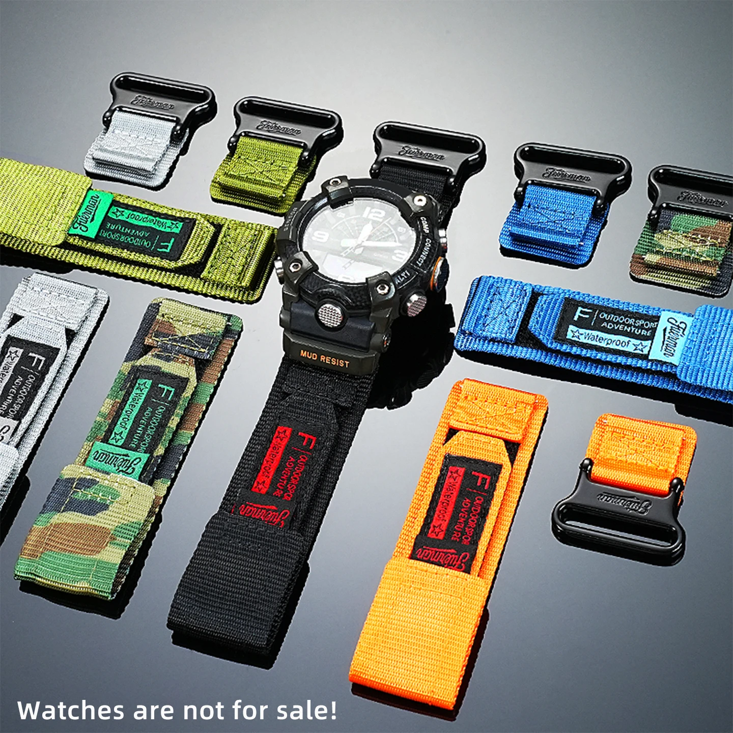 Premium Outdoor Nylon Canvas Watch Strap for GG-B100 Little Mud King