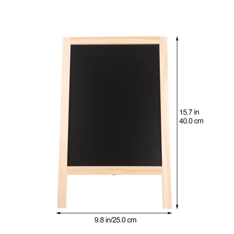 1 Set of Chalkboard Signs Double Erasable Whiteboard Double-sided Blackboard Wooden Stand Massage Board Students Chalk Board
