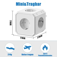 ก้อนปลั๊กไฟยุโรปพร้อม5เต้าเสียบไฟฟ้ากระแสสลับหลายอะแดปเตอร์เต้าเสียบ250V 16A 4000W เต้ารับไฟฟ้าสำหรับสำนักงานบ้านหรือการเดินทาง 3
