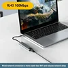 8 in 1 USB C HUB Type C Splitter 4K HDMI RJ45 100Mbps with SD Tf Card Reader Slot PD 87W Fast Charging for Notebook Computer 2