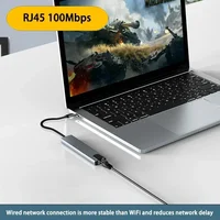 8 in 1 USB C HUB Type C Splitter 4K HDMI RJ45 100Mbps with SD Tf Card Reader Slot PD 87W Fast Charging for Notebook Computer 2
