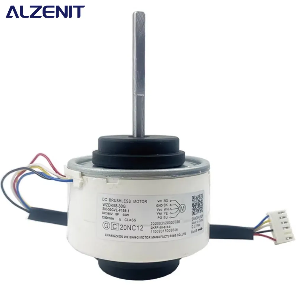 

New DC Fan Motor WZDK58-38G For Midea Air Conditioner Indoor Unit DC310V 58W 1350r/min SIC-55CVL-F159-1 Conditioning Parts