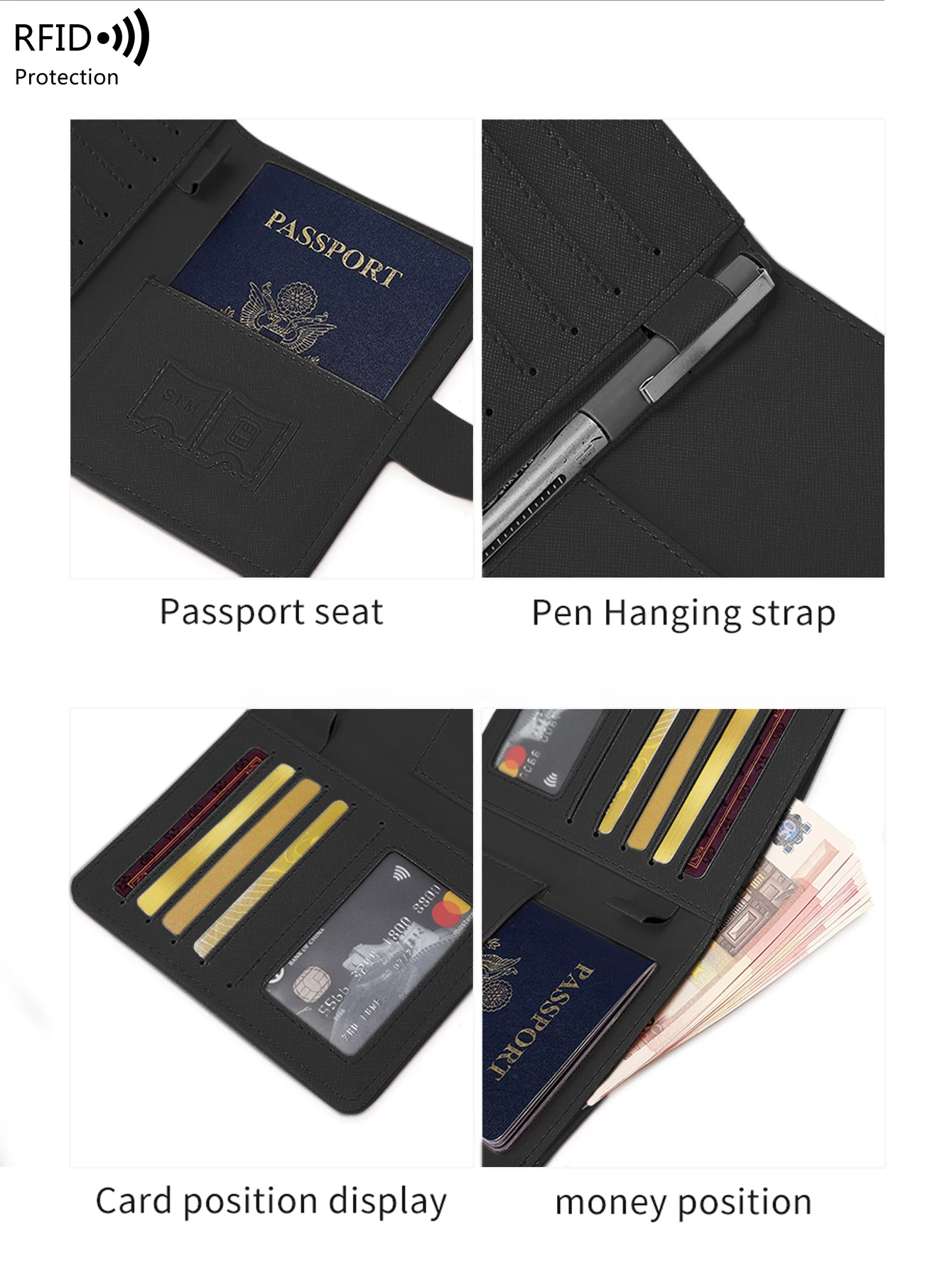 Porta Passaporto Con Iniziale In Pelle PU - Custodia Con Blocco RFID E Slot Carte - Foto 3