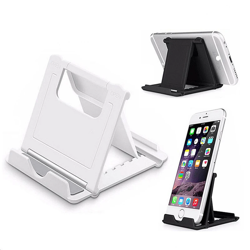 1pc Mini Phone Holder for Samsung iPhone iPad Universal Foldable Desk Phone Holder Desktop Plastic Stand Office Desk Organizer