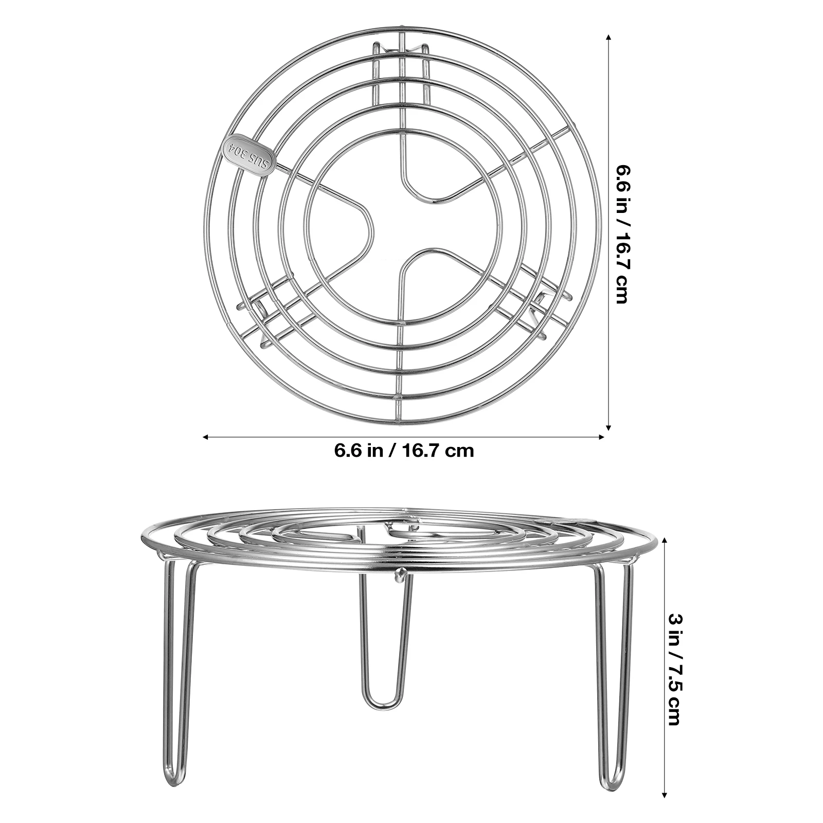 Steamer Rack Air Fryer Rack Stainless Steel Rack High Leg Steamer Stand Multi Purpose Cooling Baking Cooking Tools Air Fryer Accessories Kitchen Wire