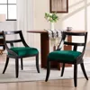 Modern Farmhouse Dining Chairs Set of 2 Mid Century Upholstered Dining Chair with Wooden Curved Back Kitchen Chairs for Dining 1