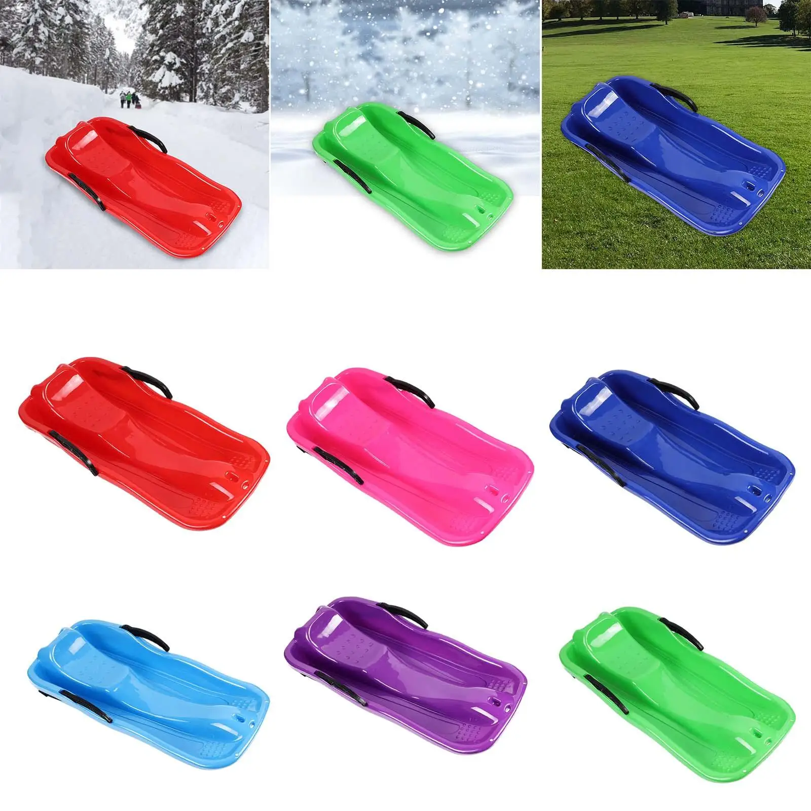 Portable Winter Snow Sled Sledding Kids Sledge Sleigh Backyard Yard Toboggan