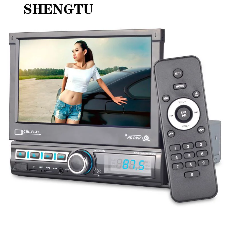 Автомагнитола SHENGTU WINCE выдвижной 7-дюймовый сенсорный экран Usb Fm Aux Типоразмер 1DIN |