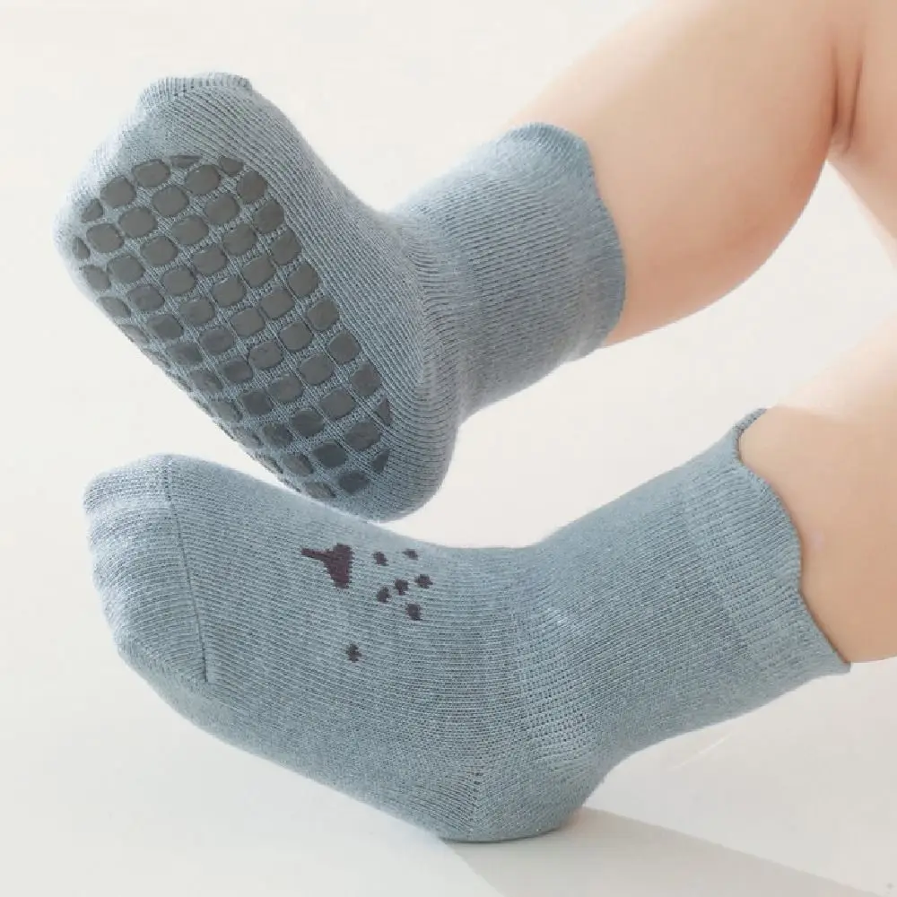 5Pairs Trampoline Socks Non-slip Baby Floor Socks Breathable Soft Toddle Step Socks Fashion Cute Short Tube Socks Indoor Use