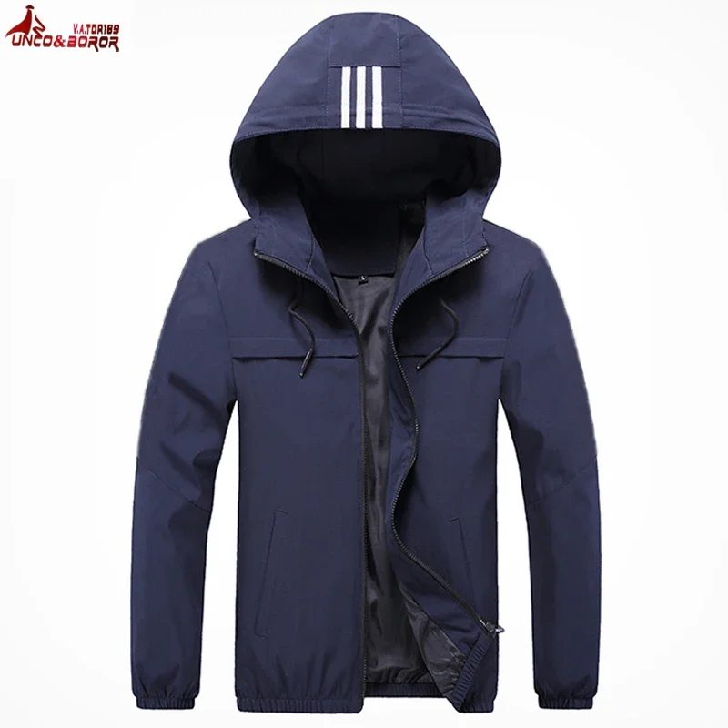 

Plus Size 7XL 8XL Men Spring Jacket Hoodie Windbreaker Streetwear Camping Coat Loose Male Trekking Softshell Gym Sport jackets