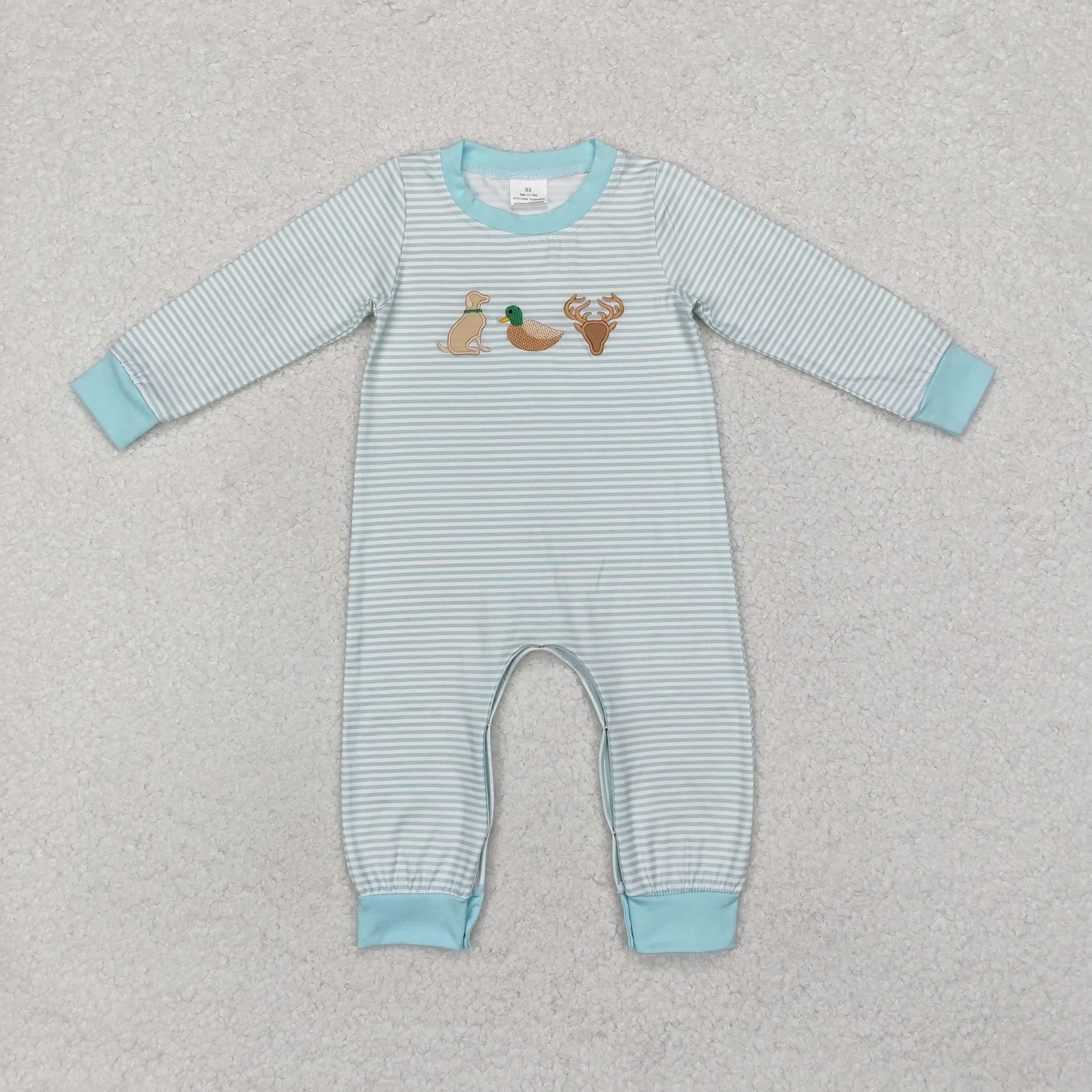 Rust Isaiah Embroidery Boy Romper main image 1
