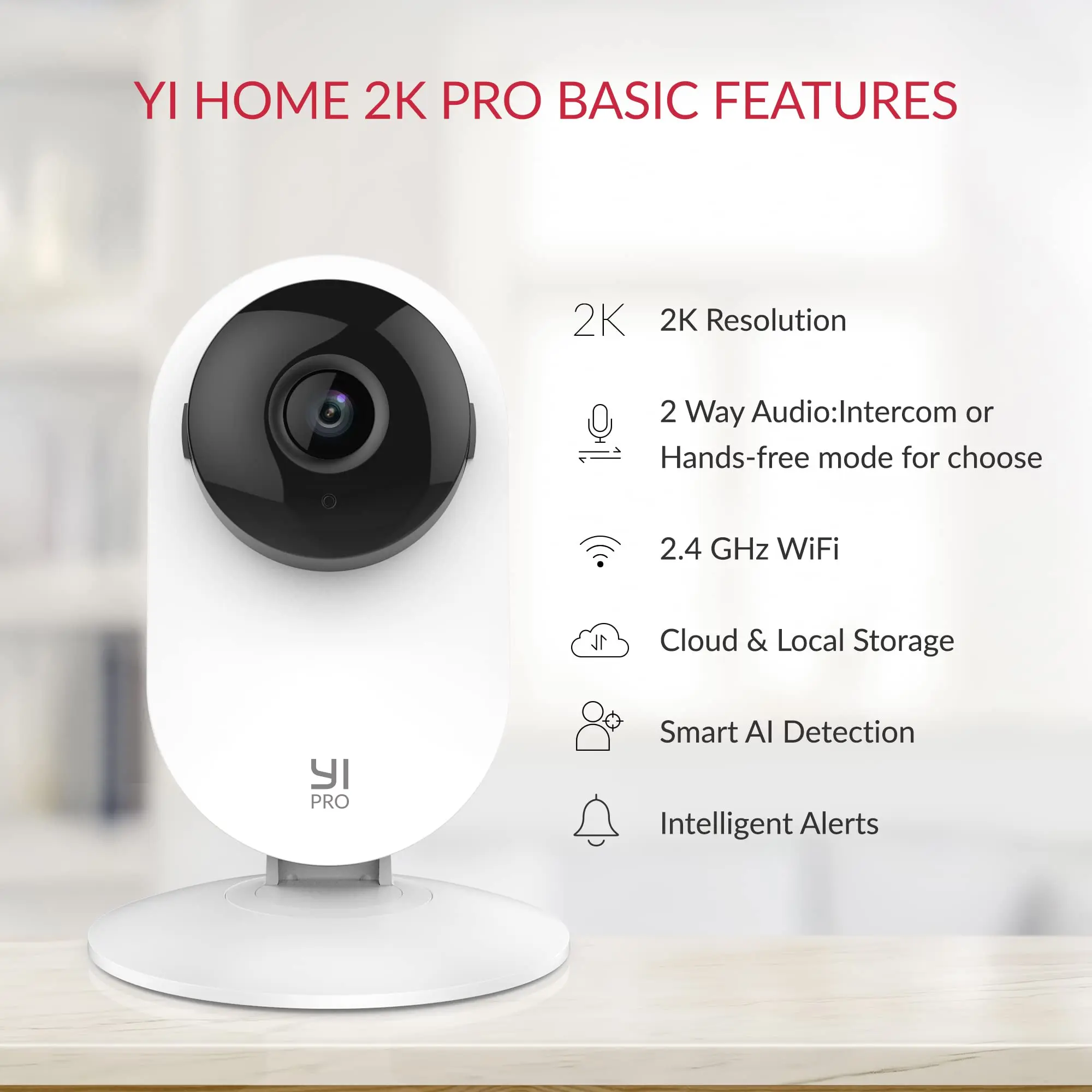 YI -ért 2K haza biztonsági camer Ip smare 2-way Hang wifi Bütyök vel AI detekci Őrzés védelem videó Rekord