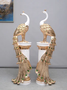 Nordic Room Decor Large Peacock Sculpture Ornament 1