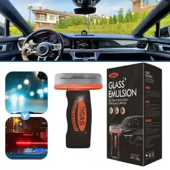 Detergente Potente 100ML per Auto e Casa, Spazzola per Pulizia Vetri, Rimozione Macchie Olio Ostinate, Manutenzione Finestrini Laterali