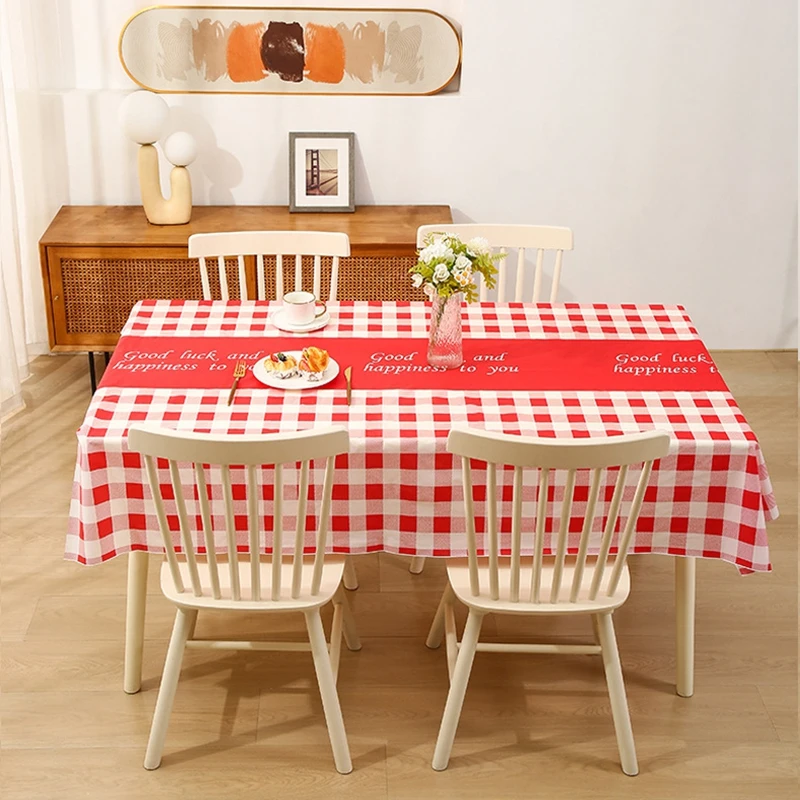 Plaid Table cloth Table Decoration and Accessories Waterproof Anti-Slip Table Cover wedding Party Christmas Decor Tablecloth