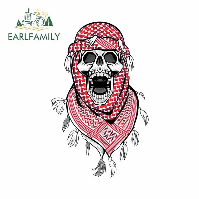 EARLFAMILY 13cm x 8.2cm For Arabic Skulls Trunk Car Stickers Decoration Decal Windshield Surfboard Air Conditioner
