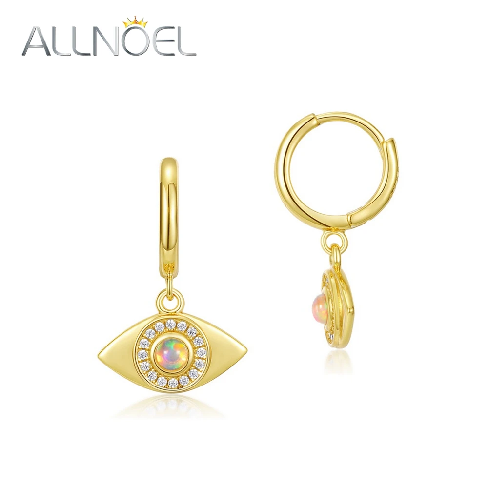 Allnoel Cerchi In Argento 925 Originali Spedizione Gratuita Per Le Donne 3*3Mm Opale Sintetico Placcato Oro Stile Classico Occhio 14 Regali Di Febbrai