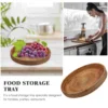 Wicker Bread Basket Foods Serving Plate Rattan Storage Table Decor Coffee Tray Light Brown 5