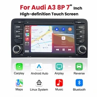 Linux 7 Inch Wireless CarPlay For Apple Android Auto Car Radio For Audi A3 8P S3 2003 2004-2012 GPS Stereo Multimedia RDS BT 2