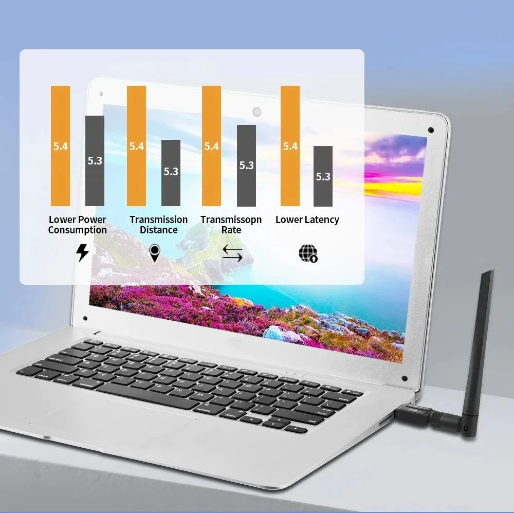 150M Bluetooth 5.4 어댑터 무료 드라이버 PC 용 USB Bluetooth 동글 어댑터 Windows 11/10/8.1 마우스 키보드 오디오 수신기