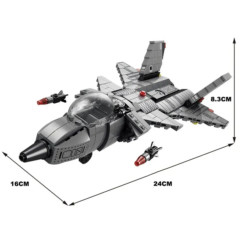 Military Series J-20 Stealth Fighter Building Blocks Air Force Model City Archit