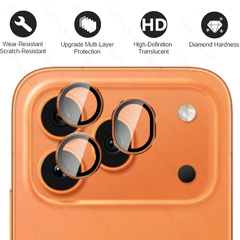 Premium Aluminum Alloy Camera Protector Cap with Tempered Glass Lens Cover