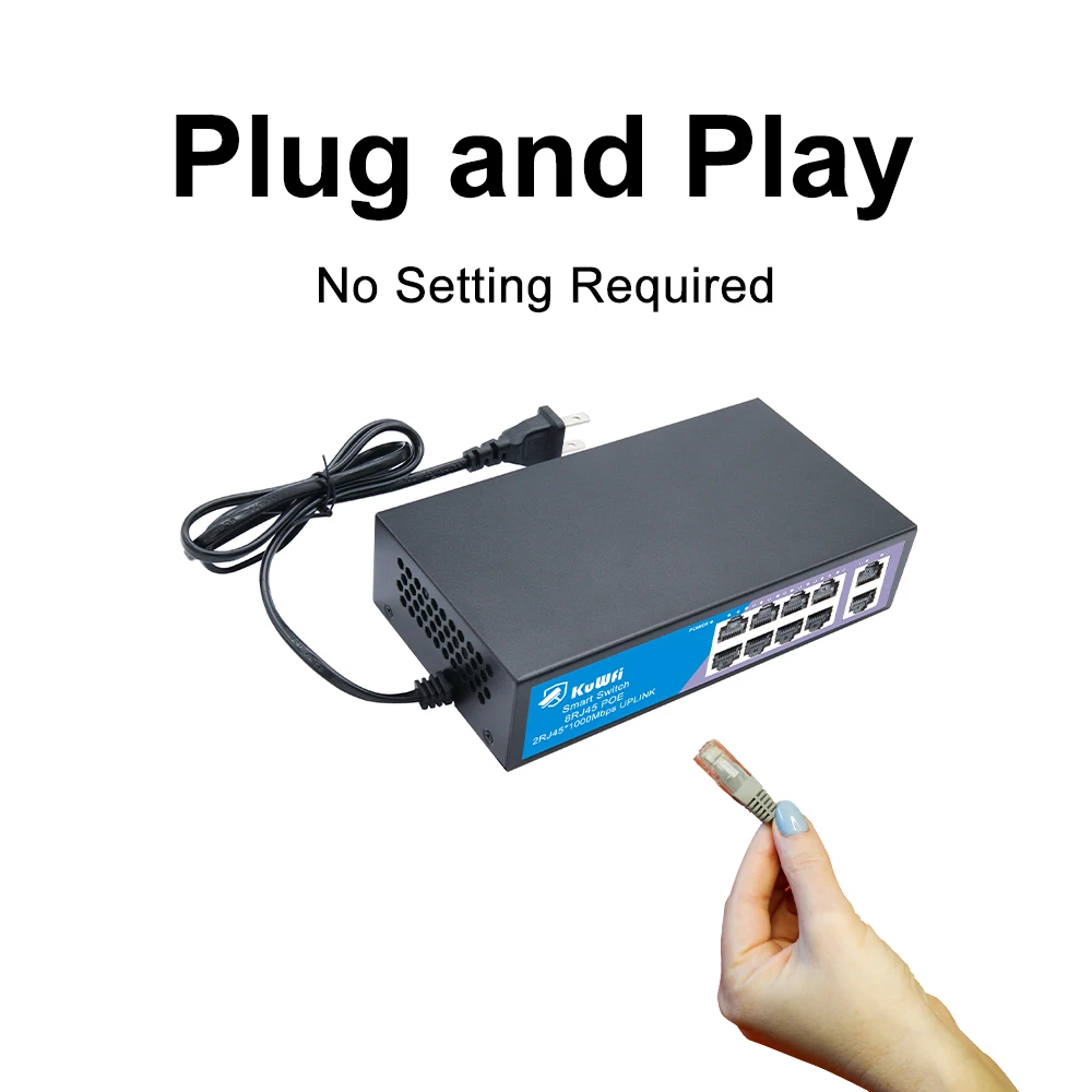 Kompaktný dizajn PoE switcha