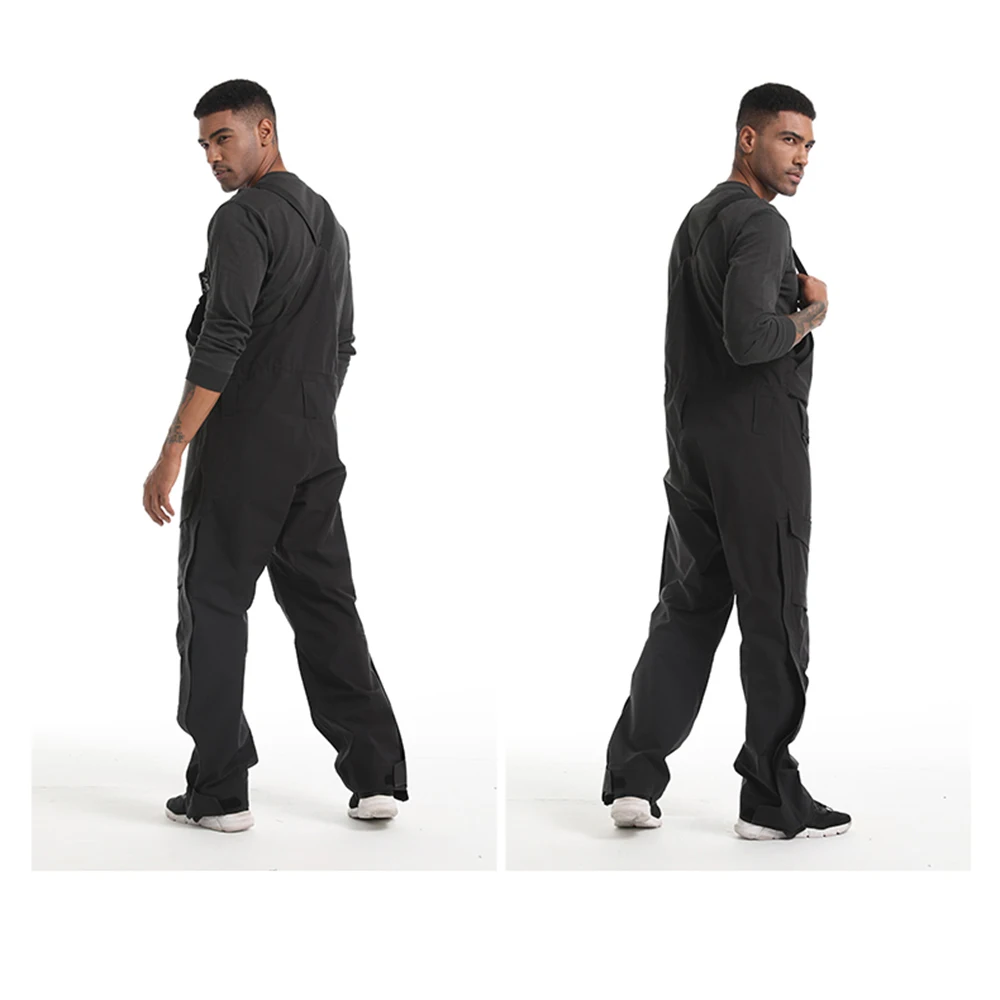 Men Chest Pants Waterproof Fishing Pants Leg Zipper Front Pockets Fishing Bib Wading In River