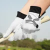 1 Pair Women Lambskin Leather Golf Gloves with Mark Ladies Breathable Open Finger Mittens Right and Left Hand Sport Gloves 2