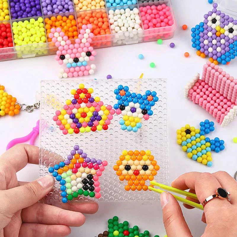 500 pieces puzzle 3d perler hama beads pen toys for kidds game puzzles  educational toys Water Spray Magic Pixels bead Accessorie - Price history &  Review