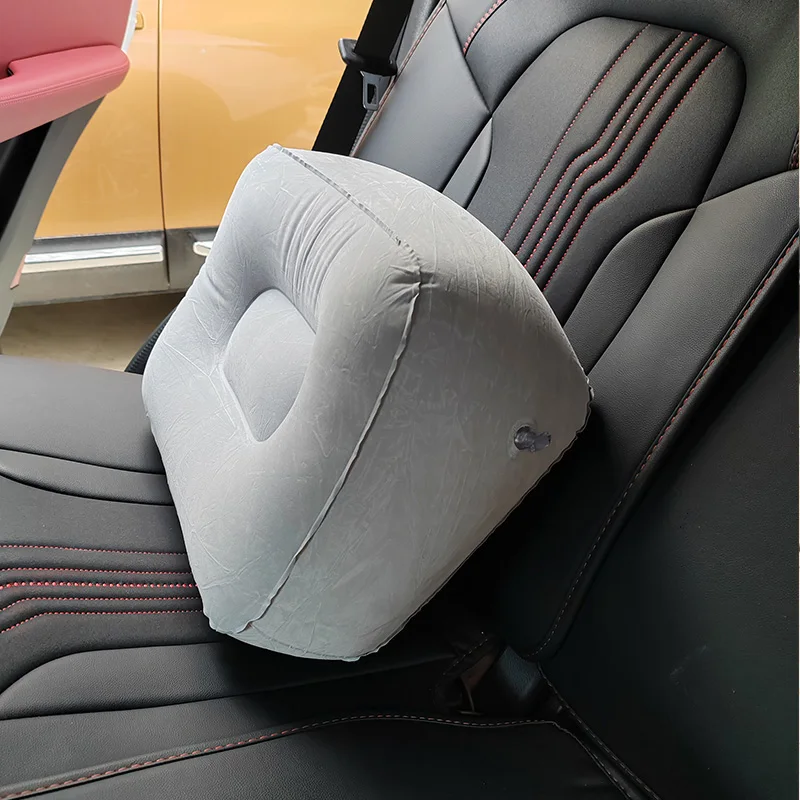 Inflatable Pillow Flocking Material Travel Pad Footstool Car Aircraft Foot Pedal Lumbar Support Two Colour Interior Accessories airplane foot rest car foot rest